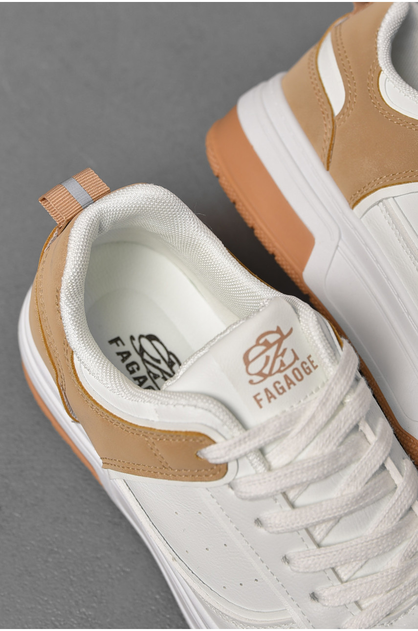 Кросівки чоловічі білого кольору на шнурівці нк32-2 198373 Кросівки чоловічі білого кольору на шнурівці нк32-2 198373