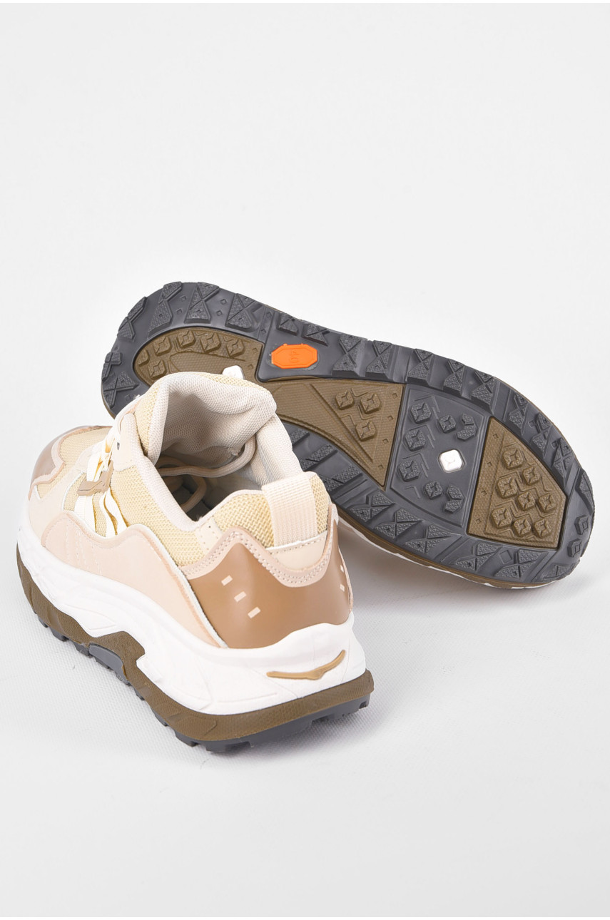 Кросівки чоловічі бежевого кольору на шнурівці 122-2 198375