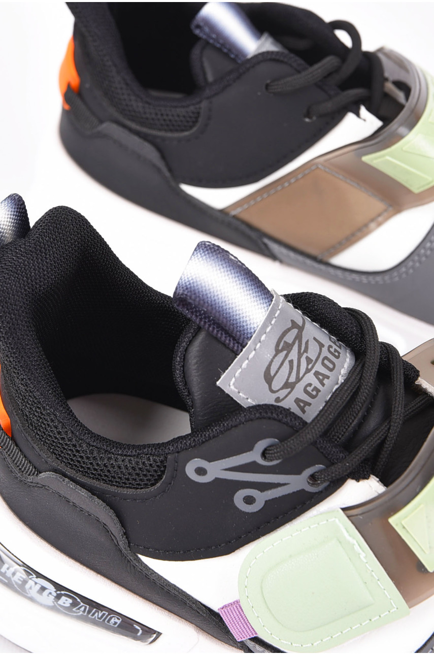 Кросівки чоловічі чорного кольору на шнурівці нк23-1 198376