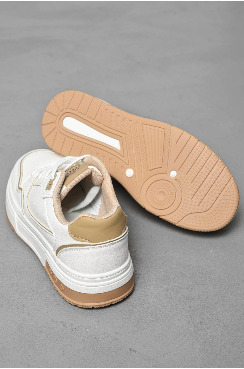 Кросівки чоловічі білого кольору на шнурівці нк33-2 198380