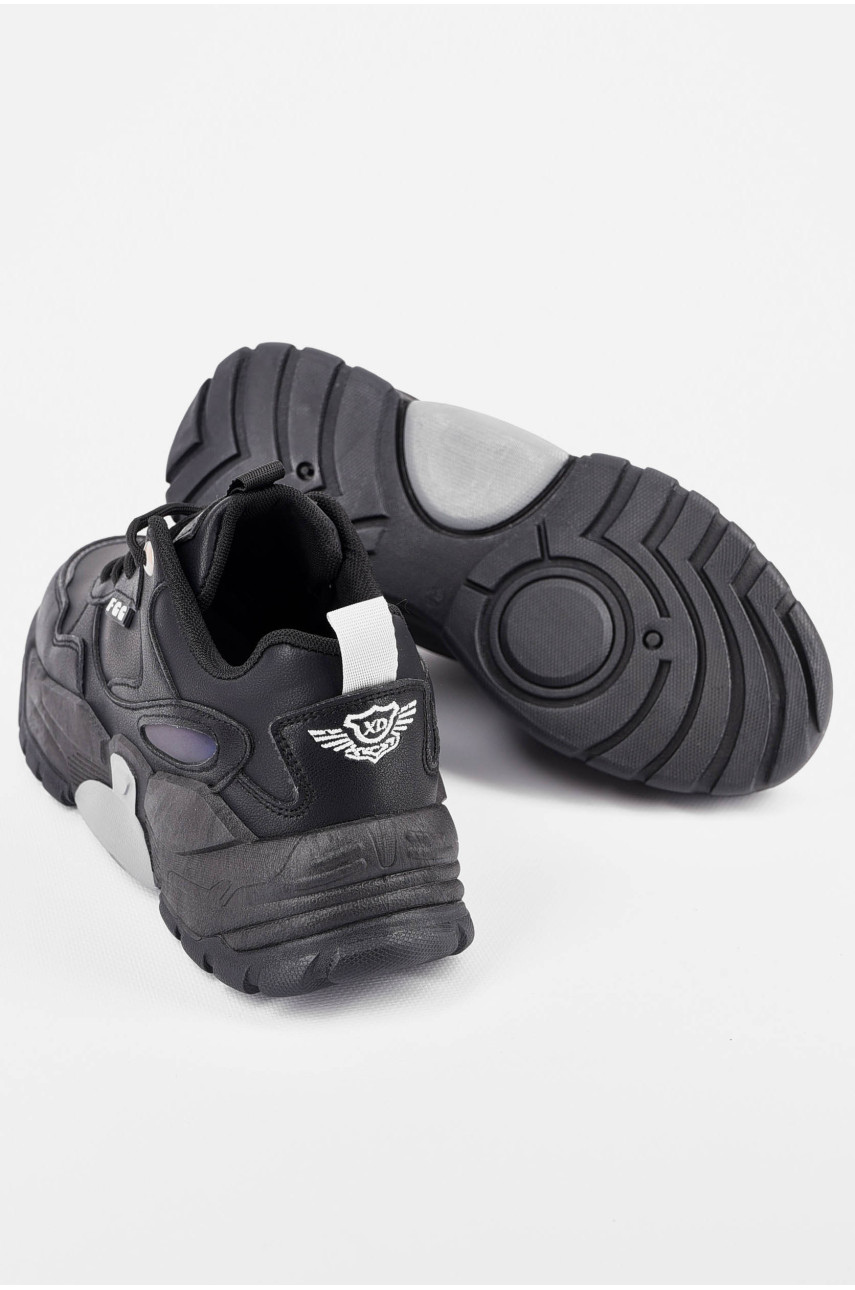 Кросівки чоловічі чорного кольору на шнурівці нк61-1 198382