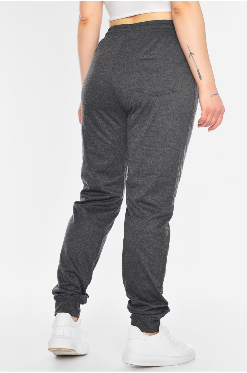 Спортивні штани жіночі напівбатальні сірого кольору 2076-19 198387 Спортивні штани жіночі напівбатальні сірого кольору 2076-19 198387