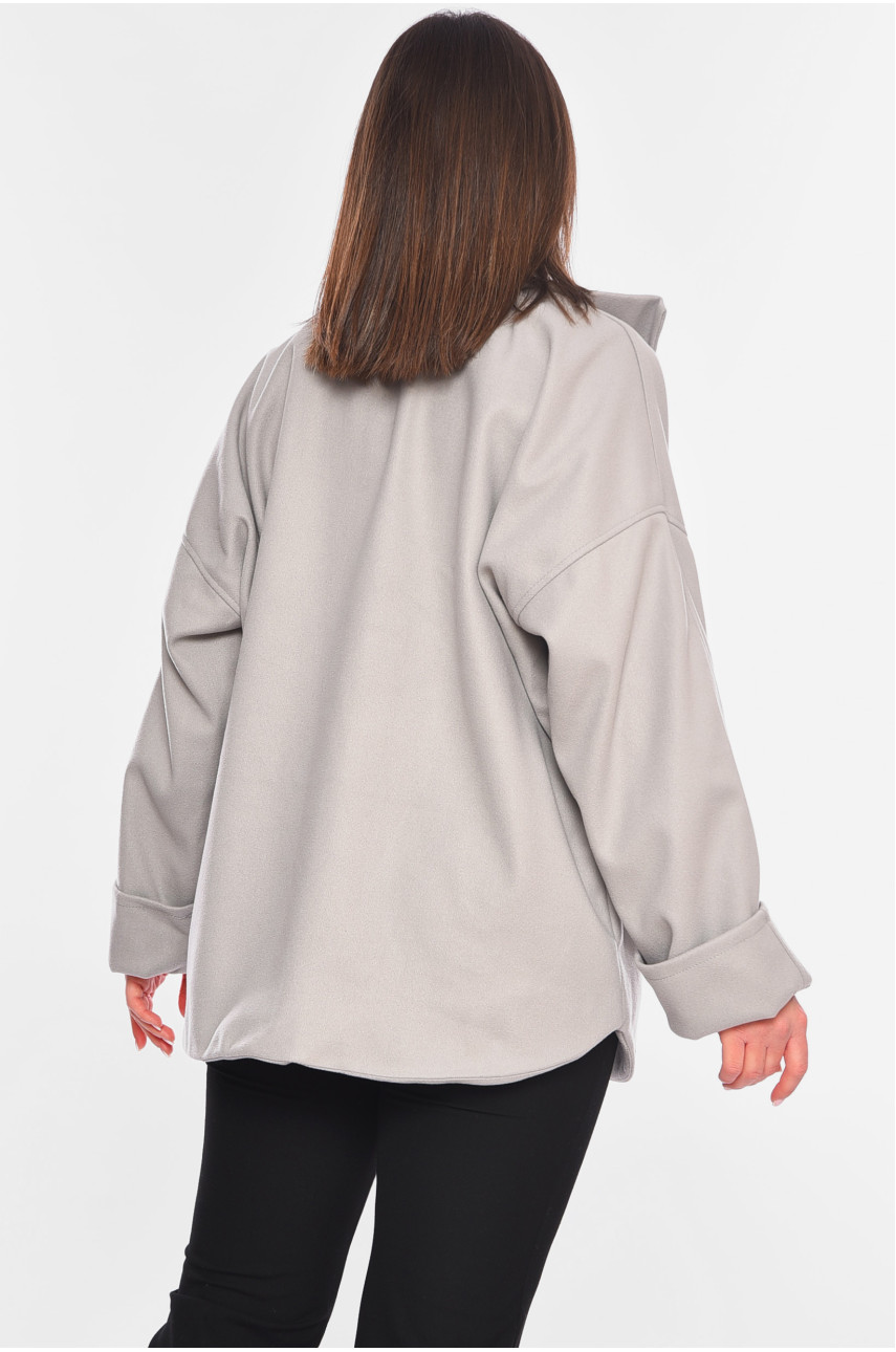 Пальто женское демисезонное серого цвета 616 198392 Пальто женское демисезонное серого цвета 616 198392