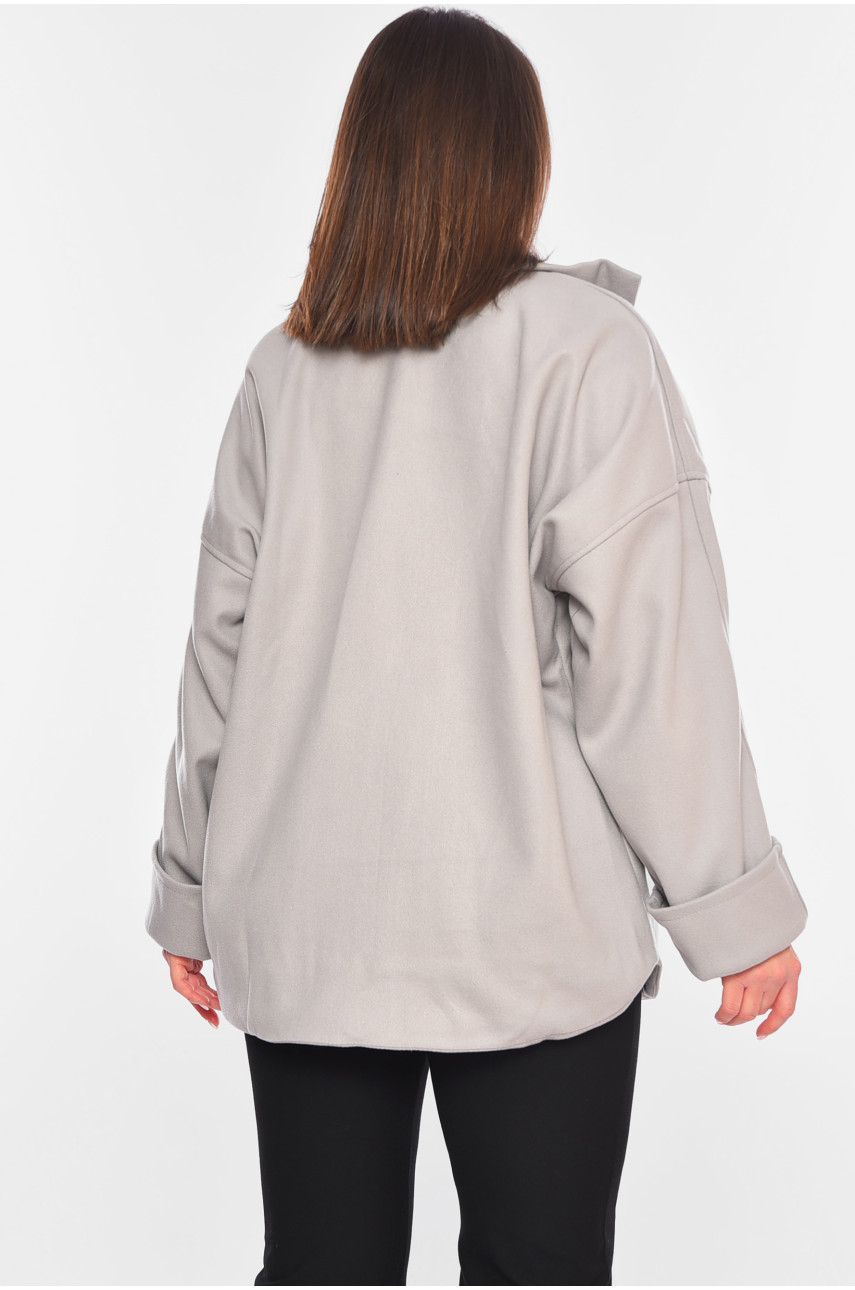 Пальто жіноче демісезонне сірого кольору 616 198395