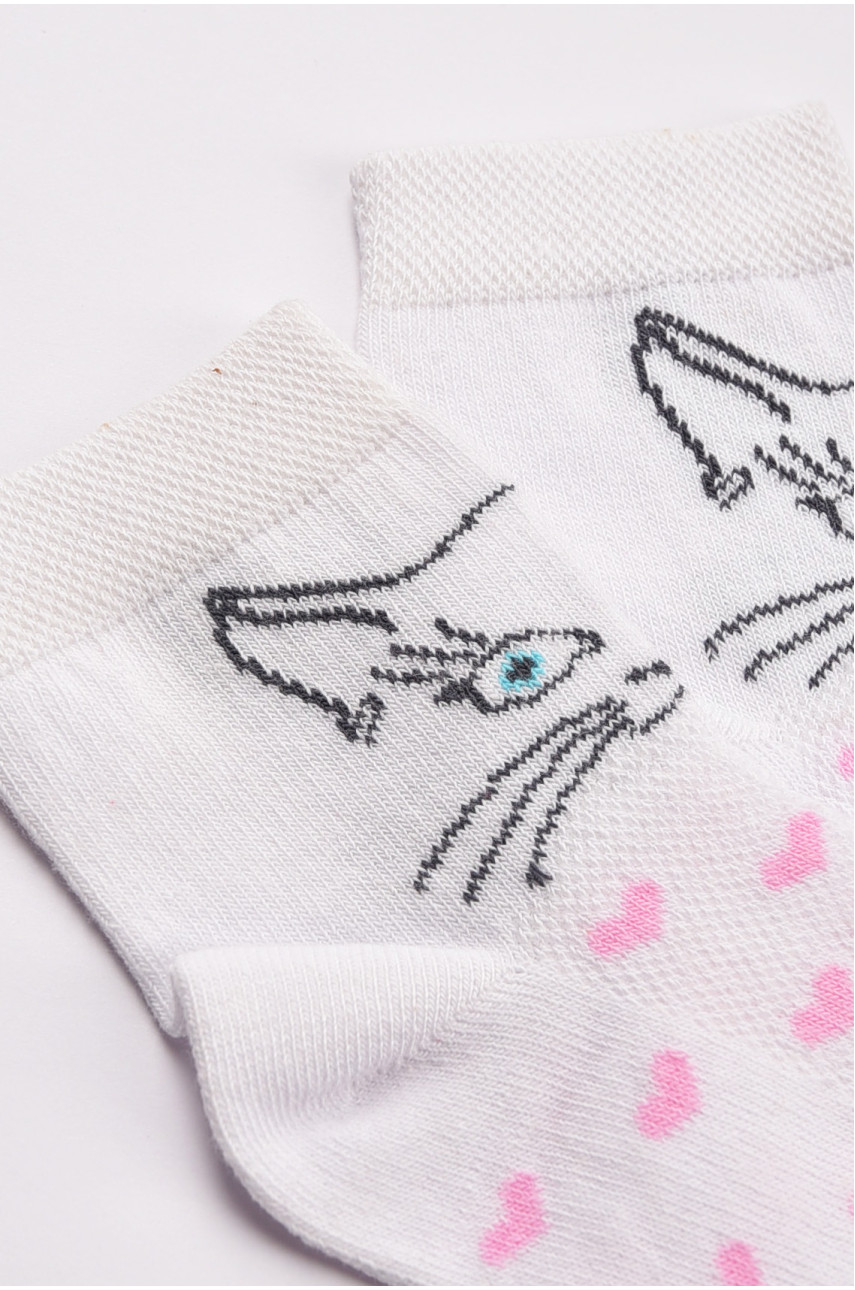 Шкарпетки дитячі демісезонні білого кольору з малюнком 198403 Шкарпетки дитячі демісезонні білого кольору з малюнком 198403