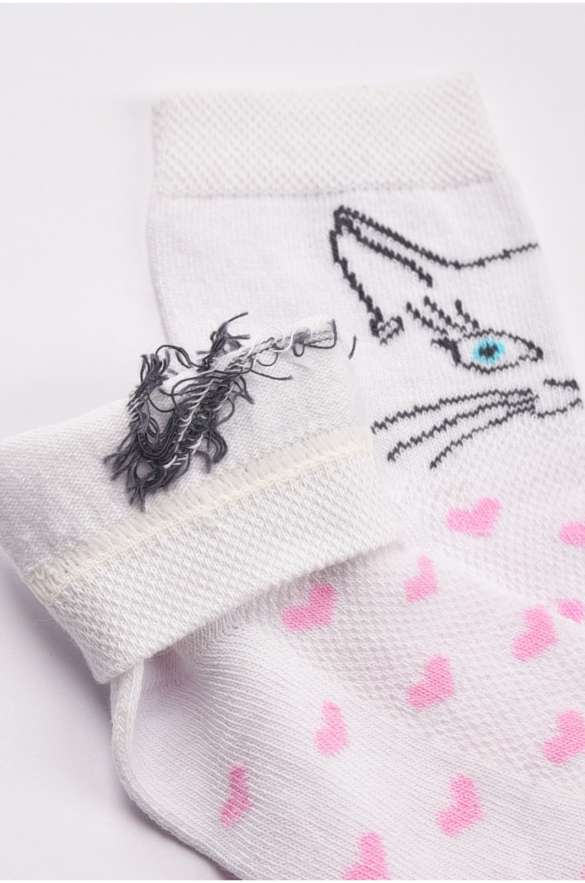 Шкарпетки дитячі демісезонні білого кольору з малюнком 198403 Шкарпетки дитячі демісезонні білого кольору з малюнком 198403