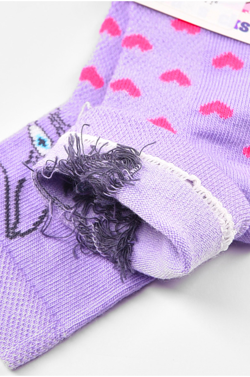 Шкарпетки дитячі демісезонні бузкового кольору з малюнком 198405 Шкарпетки дитячі демісезонні бузкового кольору з малюнком 198405