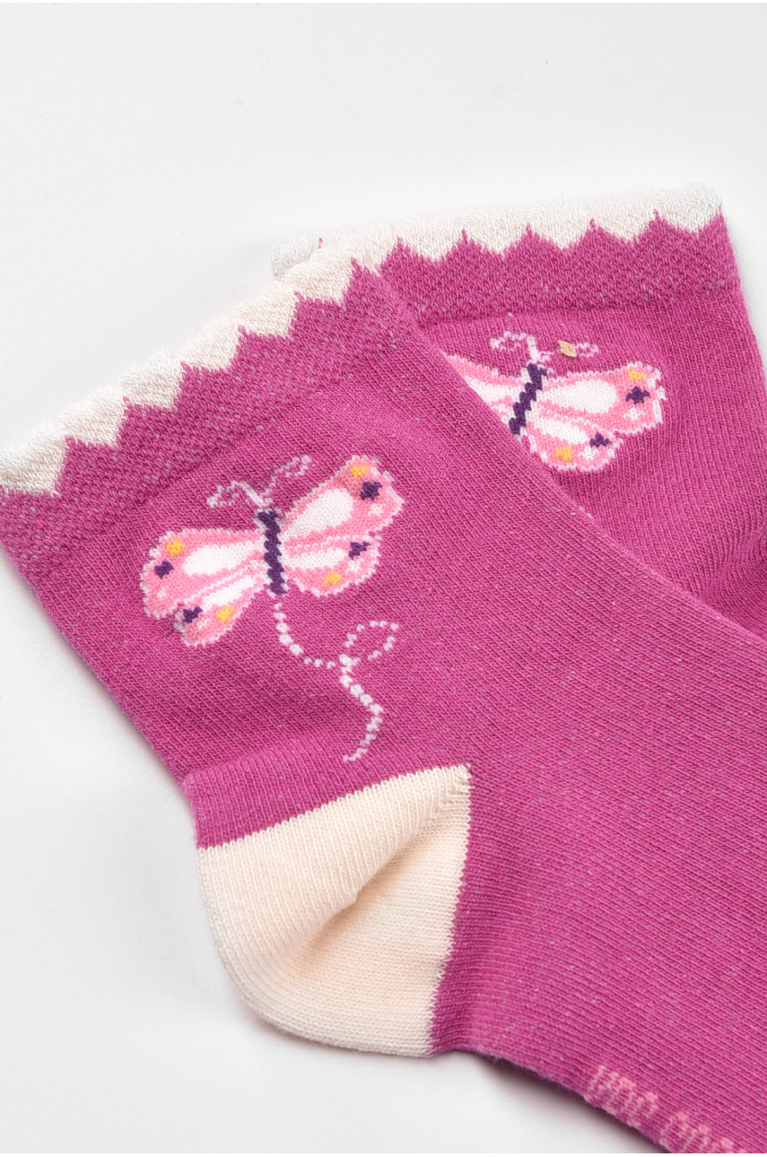 Шкарпетки дитячі демісезонні фіолетового кольору з малюнком 198409 Шкарпетки дитячі демісезонні фіолетового кольору з малюнком 198409
