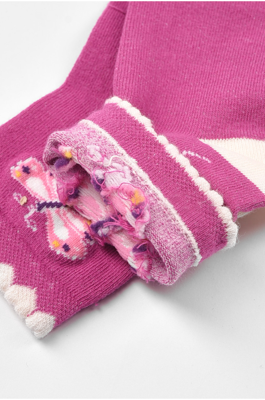 Шкарпетки дитячі демісезонні фіолетового кольору з малюнком 198409 Шкарпетки дитячі демісезонні фіолетового кольору з малюнком 198409