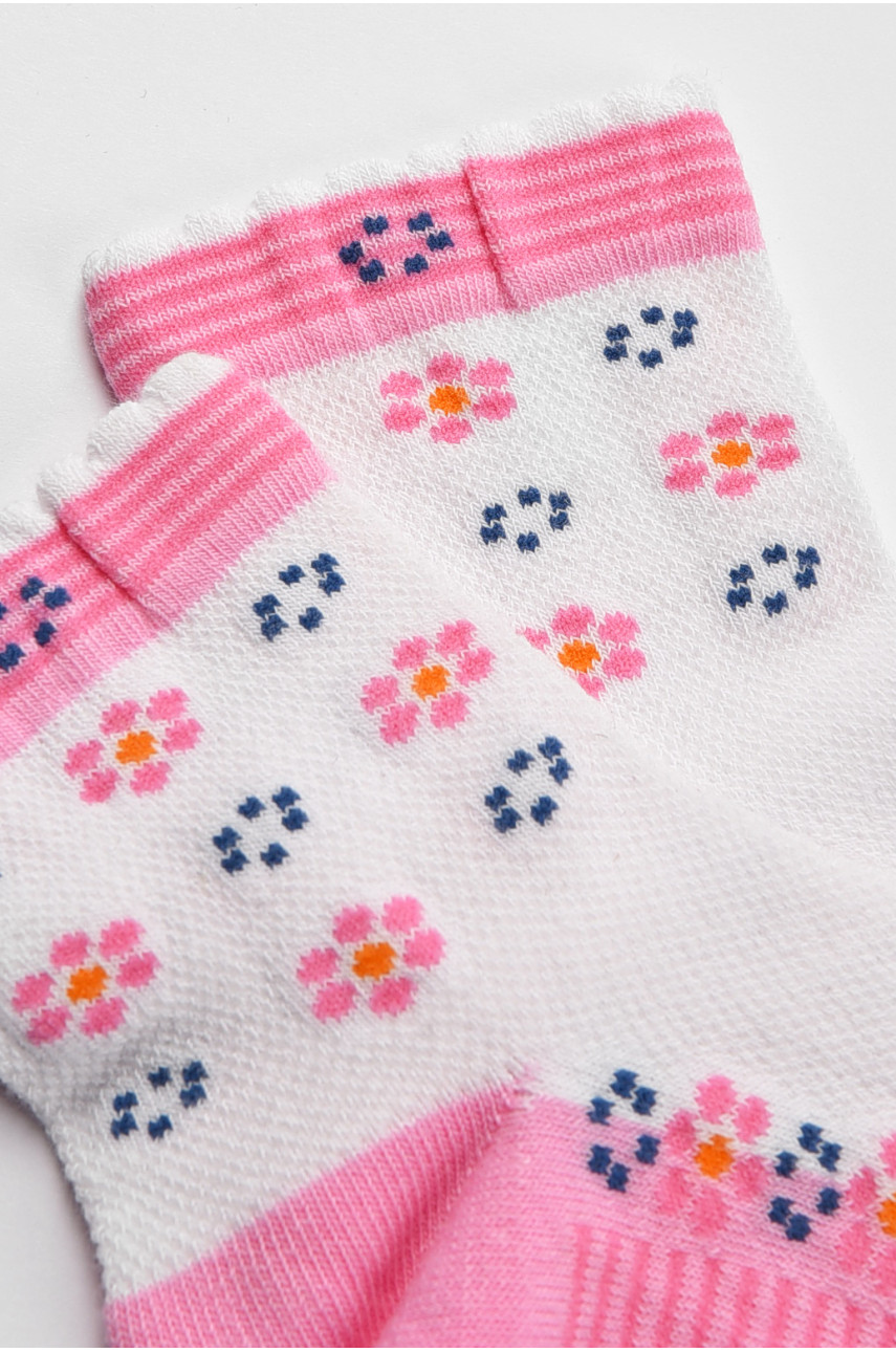 Шкарпетки дитячі демісезонні рожевого кольору з малюнком 198411 Шкарпетки дитячі демісезонні рожевого кольору з малюнком 198411