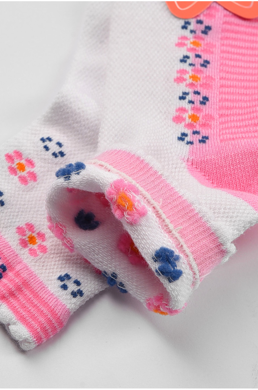Шкарпетки дитячі демісезонні рожевого кольору з малюнком 198411 Шкарпетки дитячі демісезонні рожевого кольору з малюнком 198411