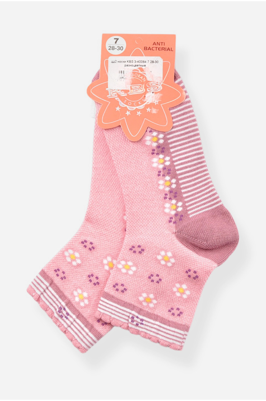 Шкарпетки дитячі демісезонні темно-рожевого кольору з малюнком 198412 Шкарпетки дитячі демісезонні темно-рожевого кольору з малюнком 198412