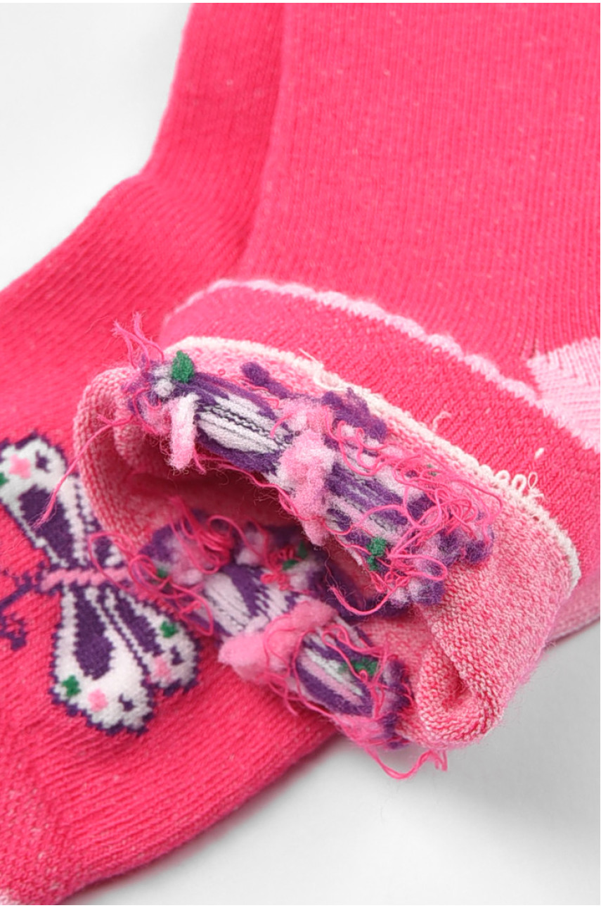 Шкарпетки дитячі демісезонні малинового кольору з малюнком 198413 Шкарпетки дитячі демісезонні малинового кольору з малюнком 198413