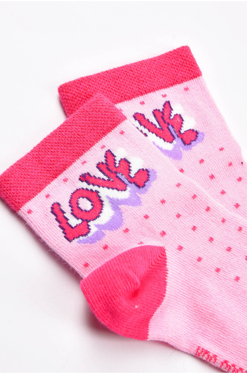 Шкарпетки дитячі демісезонні рожевого кольору з малюнком 198417 Шкарпетки дитячі демісезонні рожевого кольору з малюнком 198417