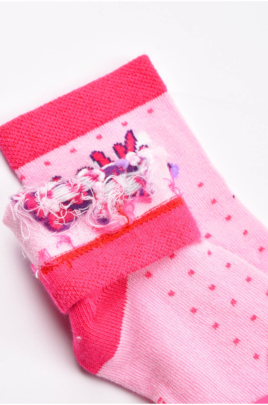 Шкарпетки дитячі демісезонні рожевого кольору з малюнком 198417 Шкарпетки дитячі демісезонні рожевого кольору з малюнком 198417