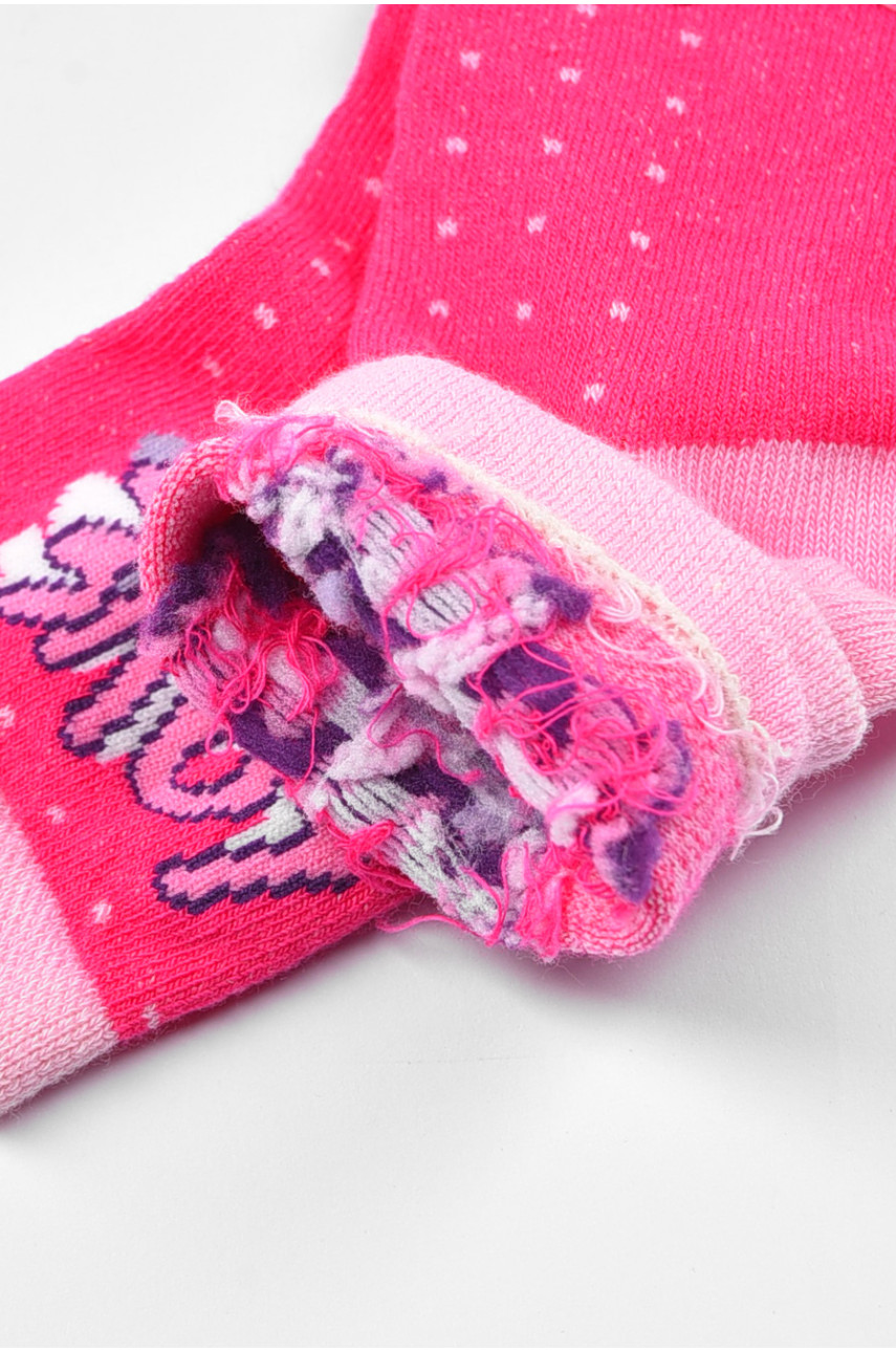 Шкарпетки дитячі демісезонні малинового кольору з малюнком 198418 Шкарпетки дитячі демісезонні малинового кольору з малюнком 198418