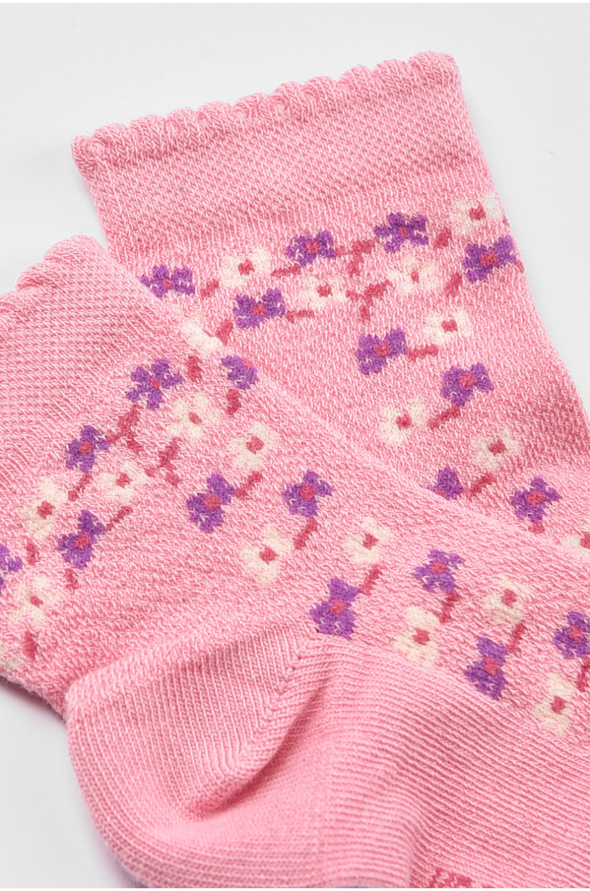 Шкарпетки дитячі демісезонні темно-рожевого кольору з малюнком 198420 Шкарпетки дитячі демісезонні темно-рожевого кольору з малюнком 198420