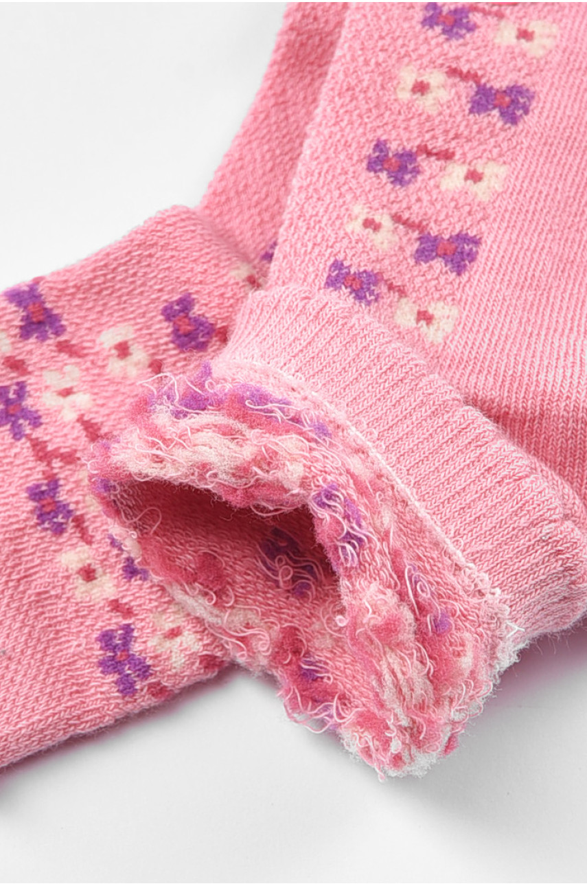 Шкарпетки дитячі демісезонні темно-рожевого кольору з малюнком 198420 Шкарпетки дитячі демісезонні темно-рожевого кольору з малюнком 198420