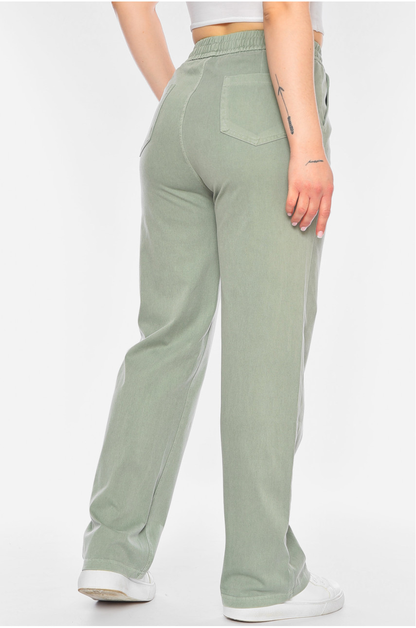 Штаны женские расклешенные мятного цвета 560-2 198438