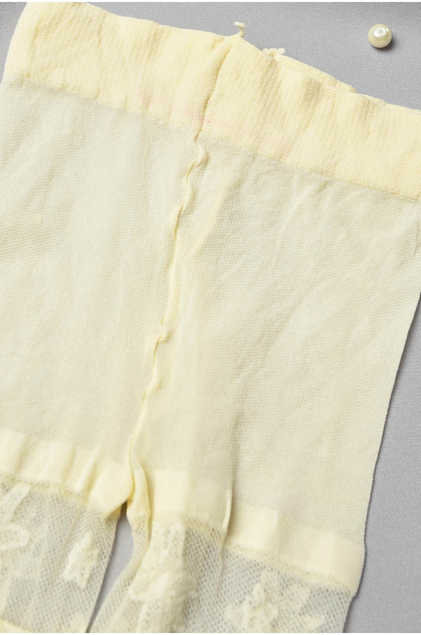 Колготи дитячі для дівчинки молочного кольору асорті 198587 Колготи дитячі для дівчинки молочного кольору асорті 198587