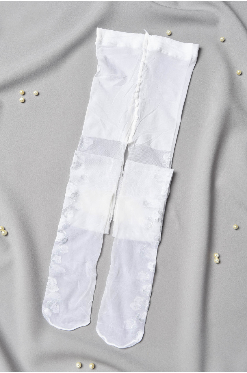 Колготы детские для девочки молочного цвета асорті 198588