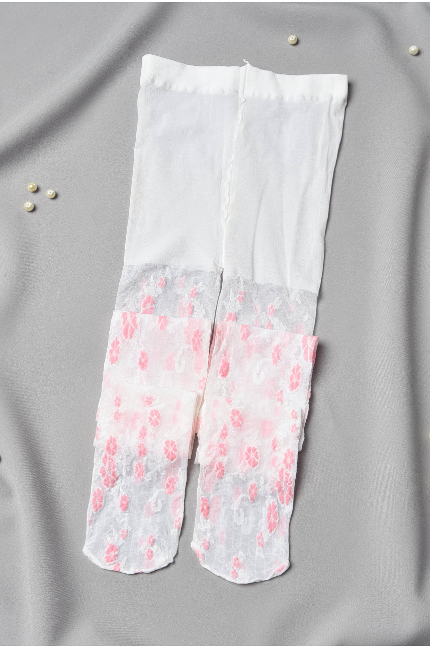 Колготы детские для девочки белого цвета асорті 198598 Колготы детские для девочки белого цвета асорті 198598