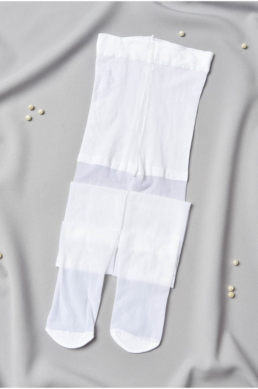 Колготы детские для девочки белого цвета асорті 198606