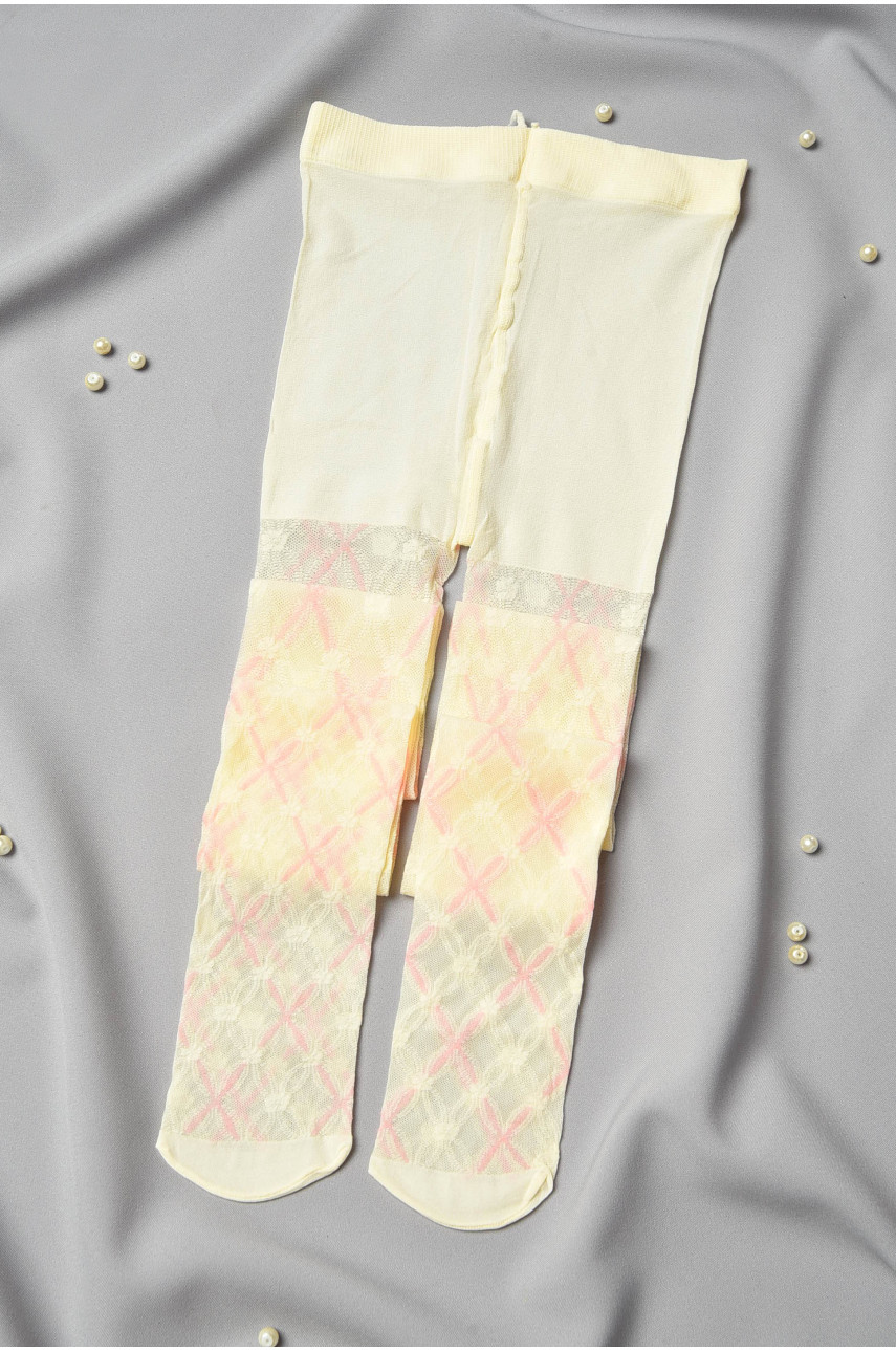 Колготы детские для девочки молочного цвета асорті 198607 Колготы детские для девочки молочного цвета асорті 198607