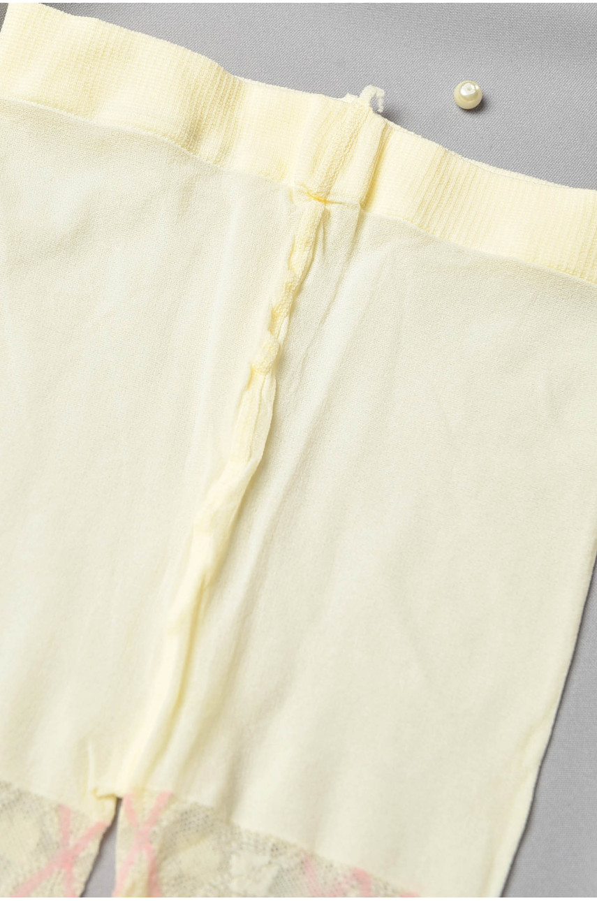 Колготы детские для девочки молочного цвета асорті 198607 Колготы детские для девочки молочного цвета асорті 198607