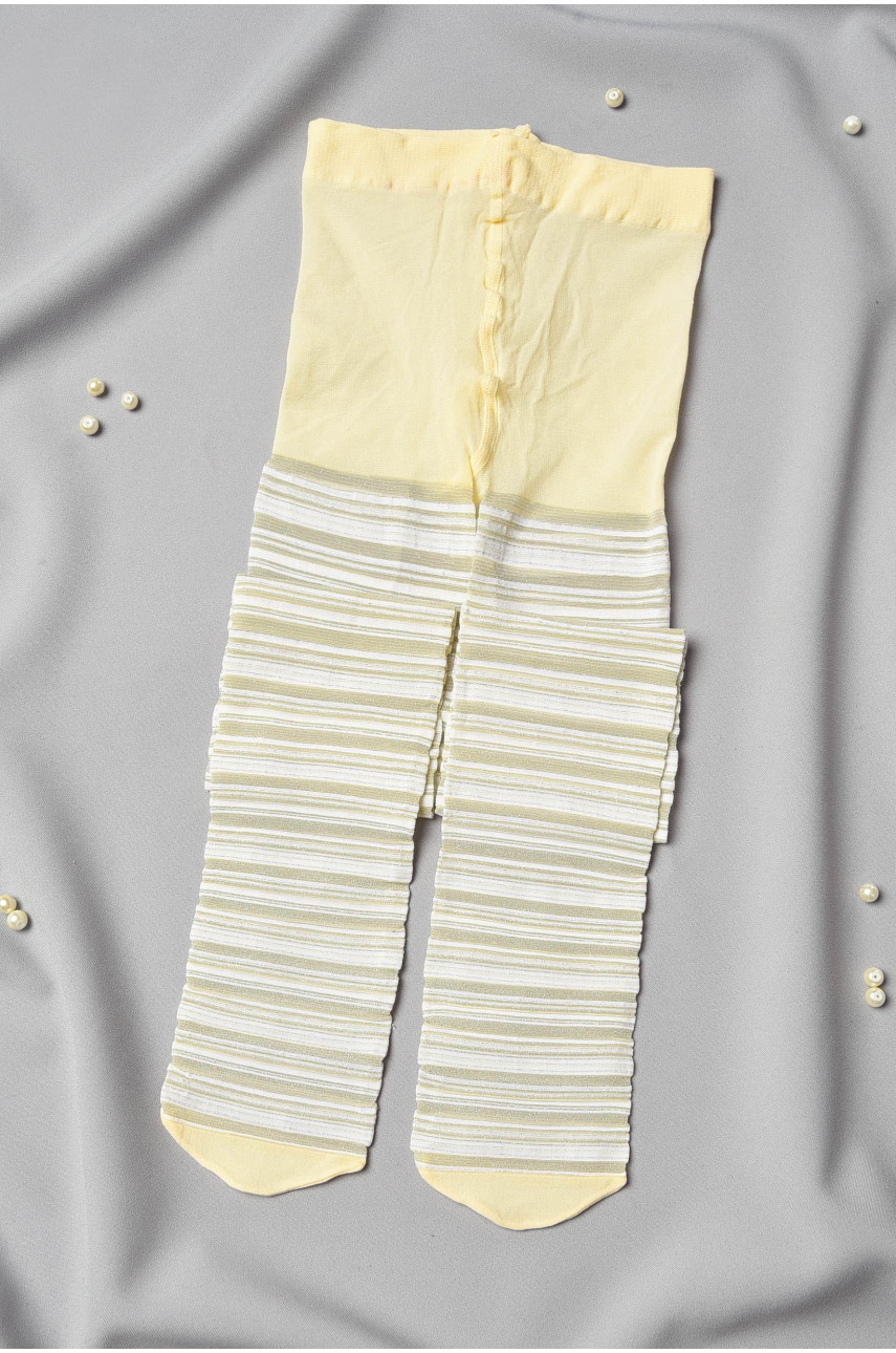 Колготи дитячі для дівчинки біло-оливкового кольору асорті 198610