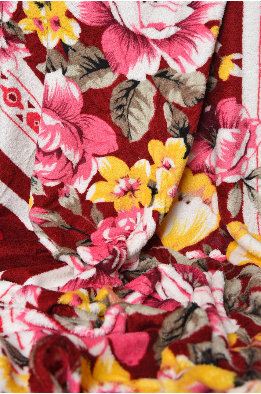 Плед бордового цвета с принтом размер 180*200 198640 Плед бордового цвета с принтом размер 180*200 198640