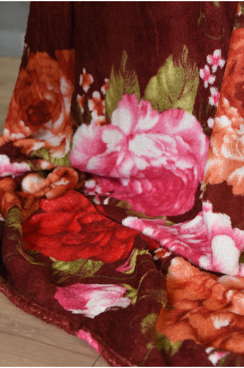 Плед бордового цвета с принтом размер 180*200 198648 Плед бордового цвета с принтом размер 180*200 198648