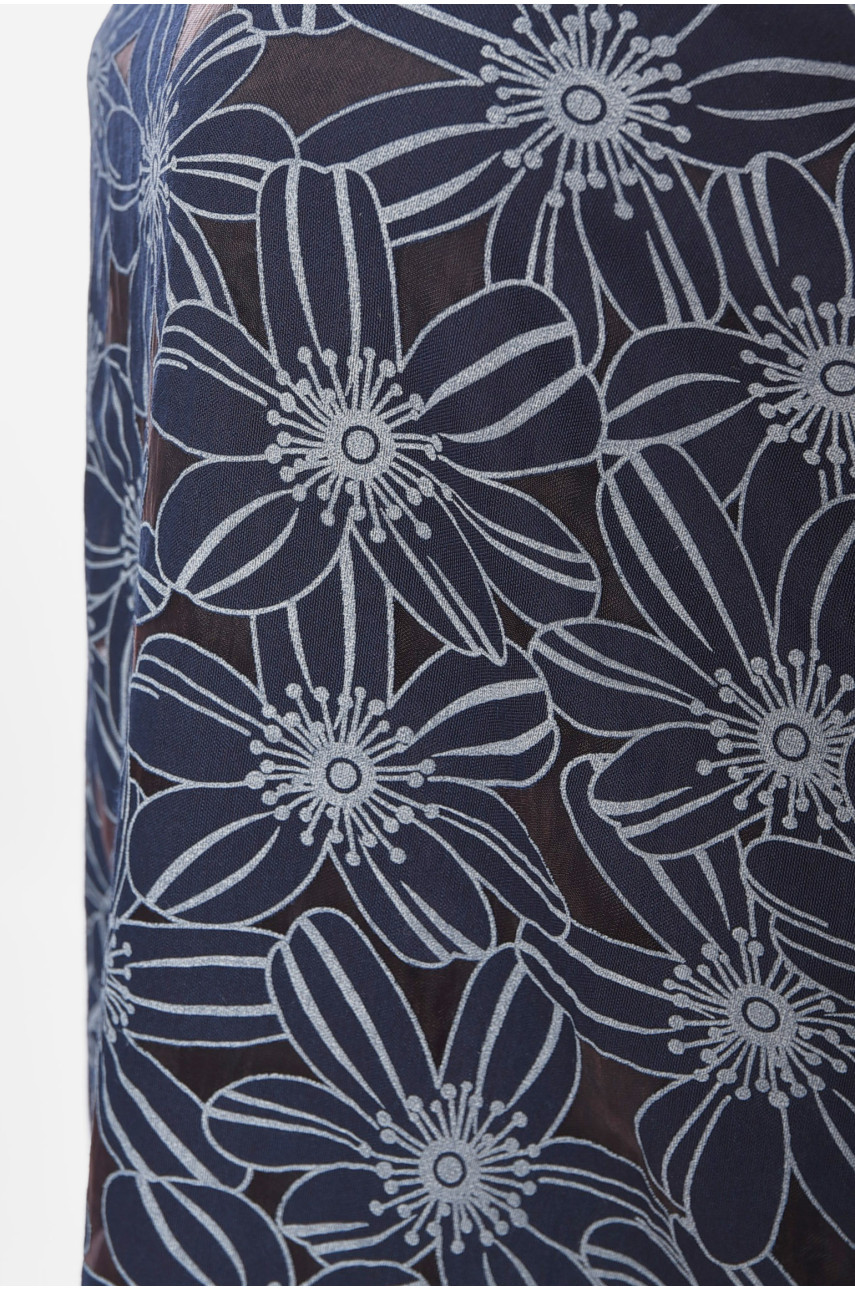 Сукня жіноча батальна темно-синього кольору 184 198661 Сукня жіноча батальна темно-синього кольору 184 198661