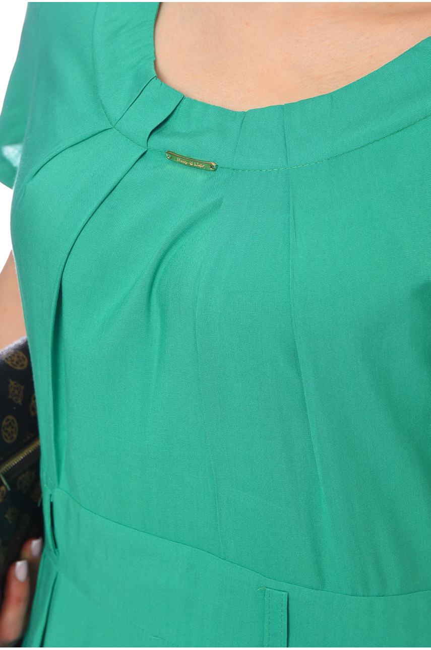 Платье женское батальное зелёного цвета 198670