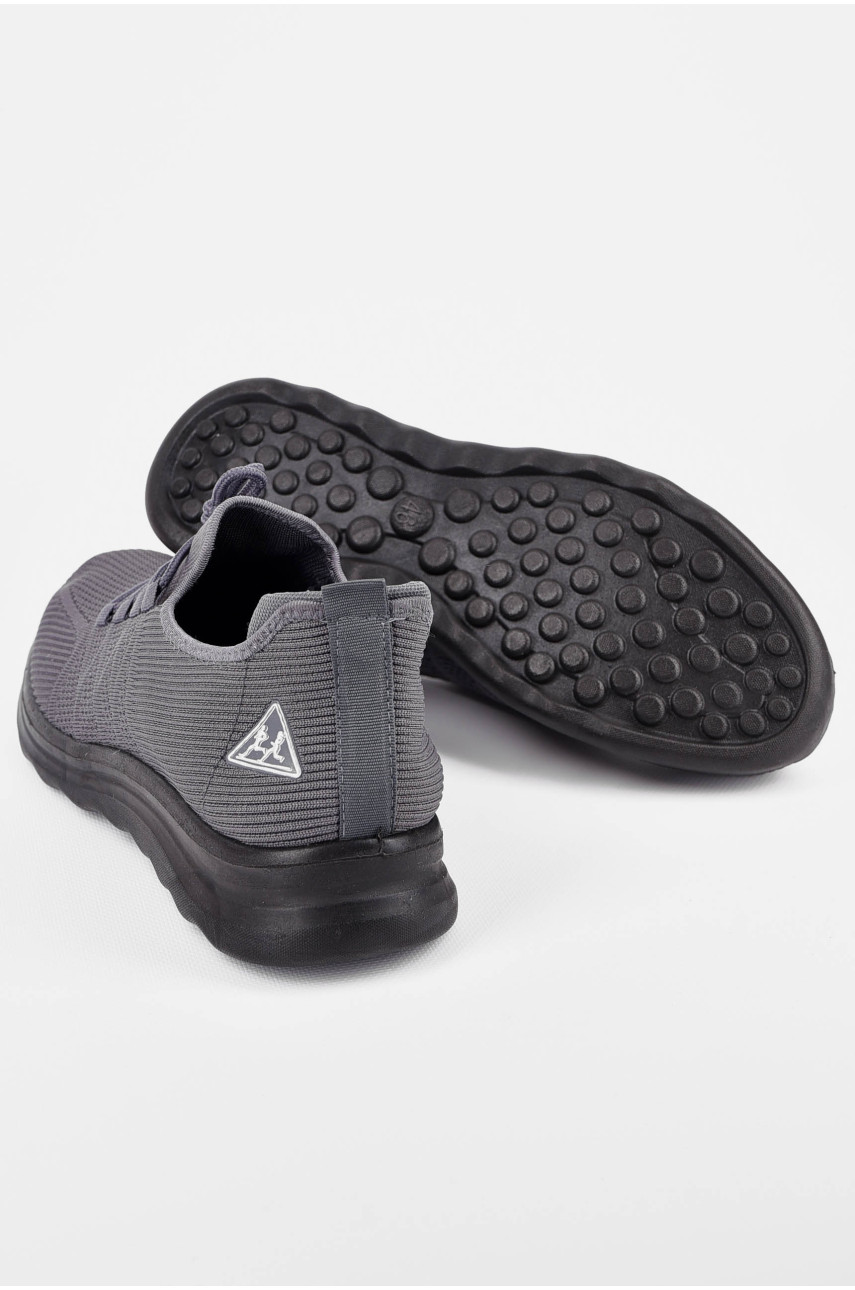 Кросівки чоловічі сірого кольору на шнурівці текстиль 21229-2 198674