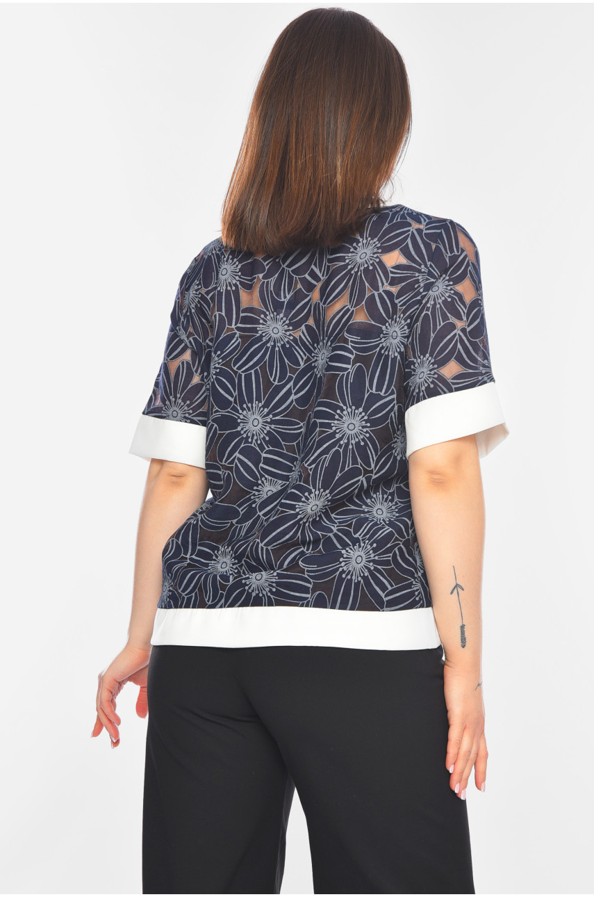 Блуза женская тёмно-синего цвета 272 198711 Блуза женская тёмно-синего цвета 272 198711