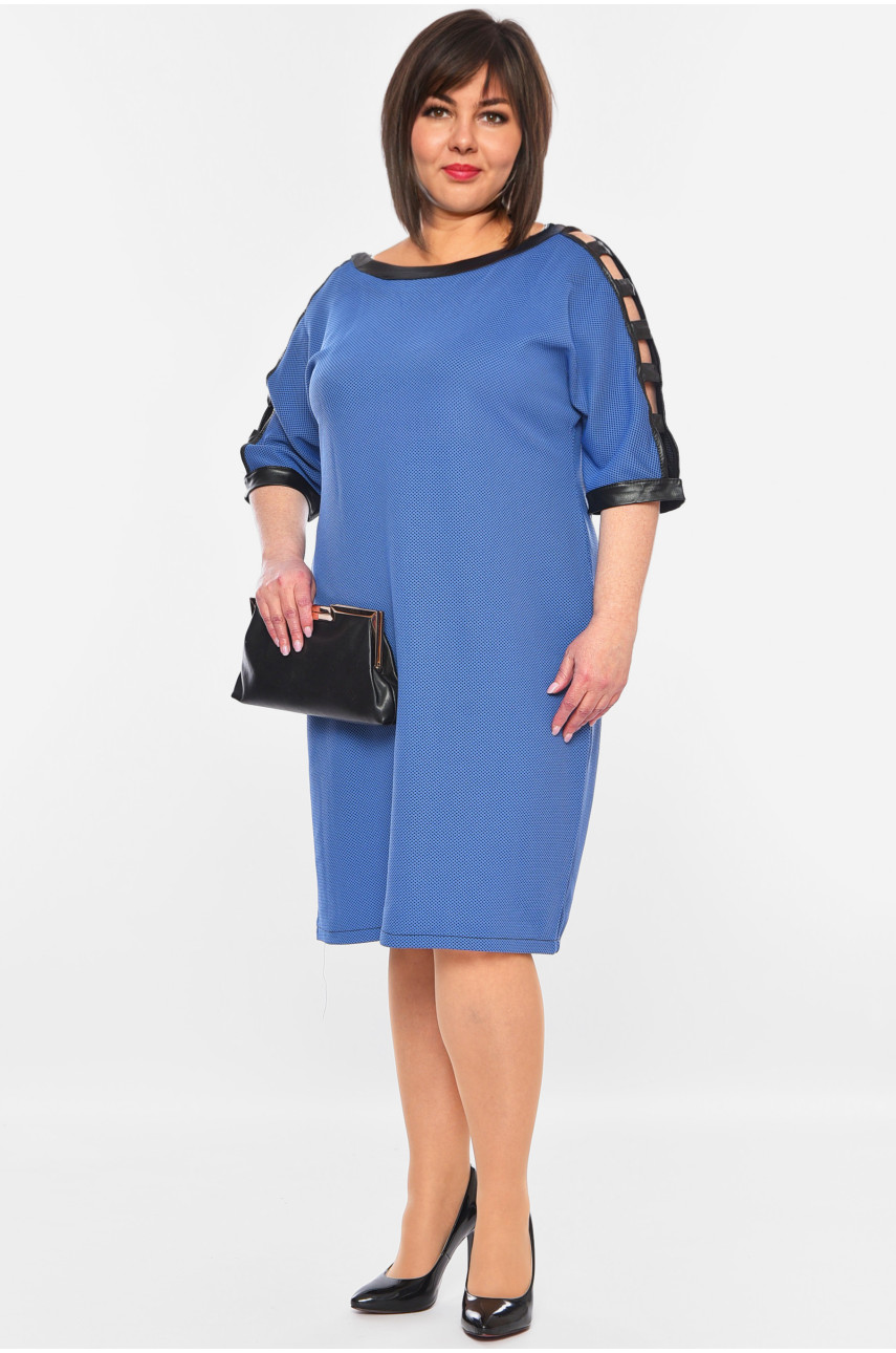 Платье женское батальное синего цвета 198713