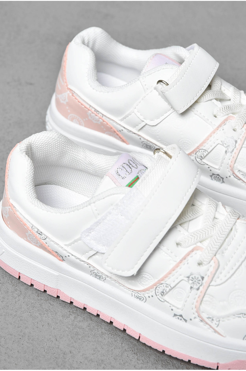 Кроссовки детские бело-розового цвета 8501-6 198737