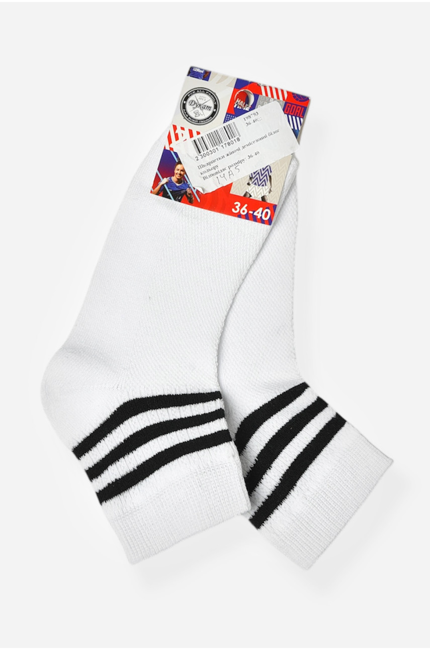 Шкарпетки жіночі демісезонні білого кольору 198793 Шкарпетки жіночі демісезонні білого кольору 198793