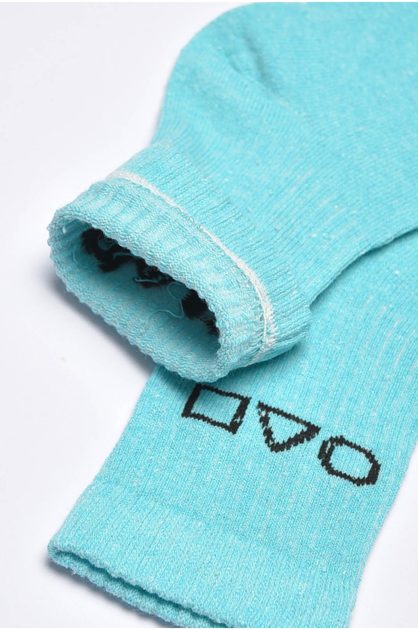 Носки женские демисезонные бирюзового цвета 198796