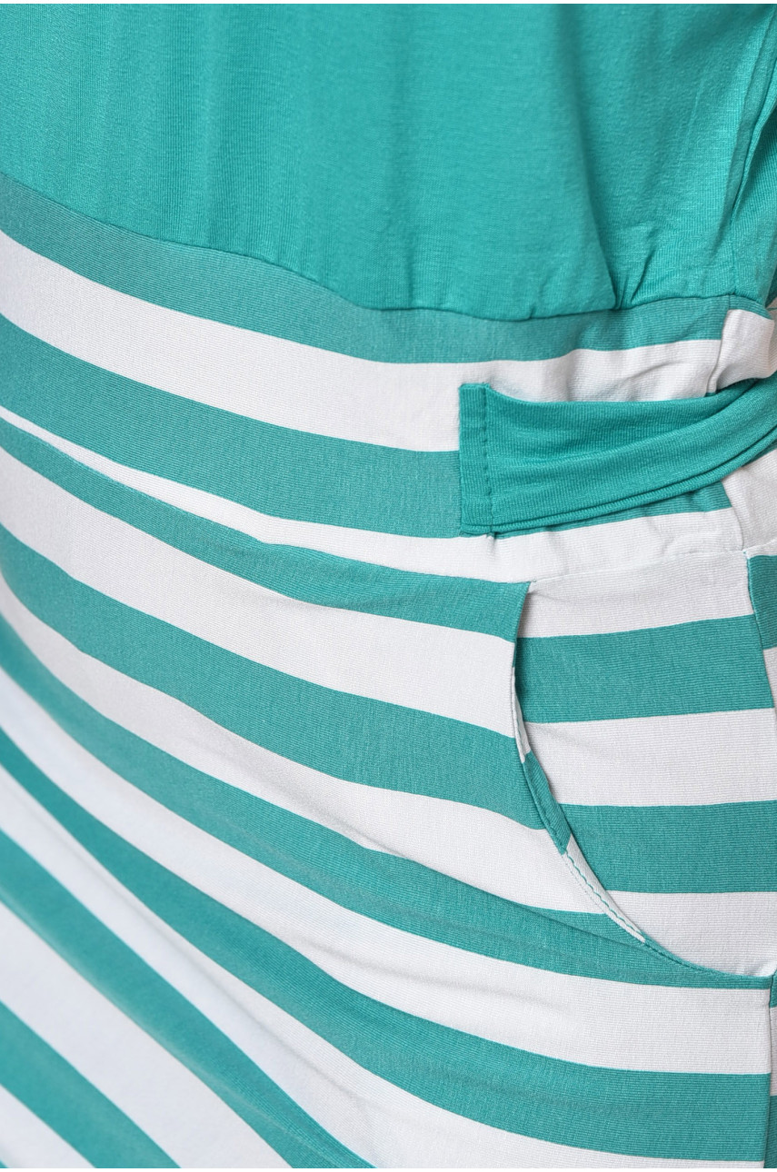 Платье женское в полоску зелёного цвета 016 198815