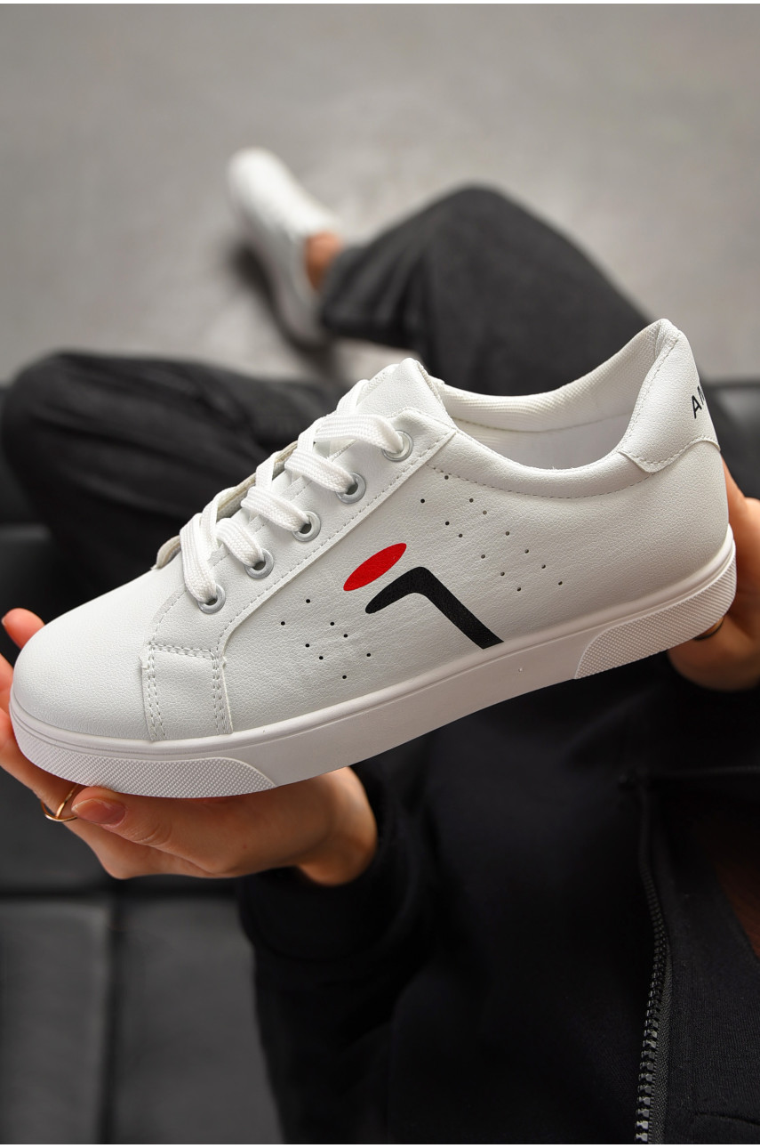 Мокасины женские белого цвета на шнуровке 518-3 198834