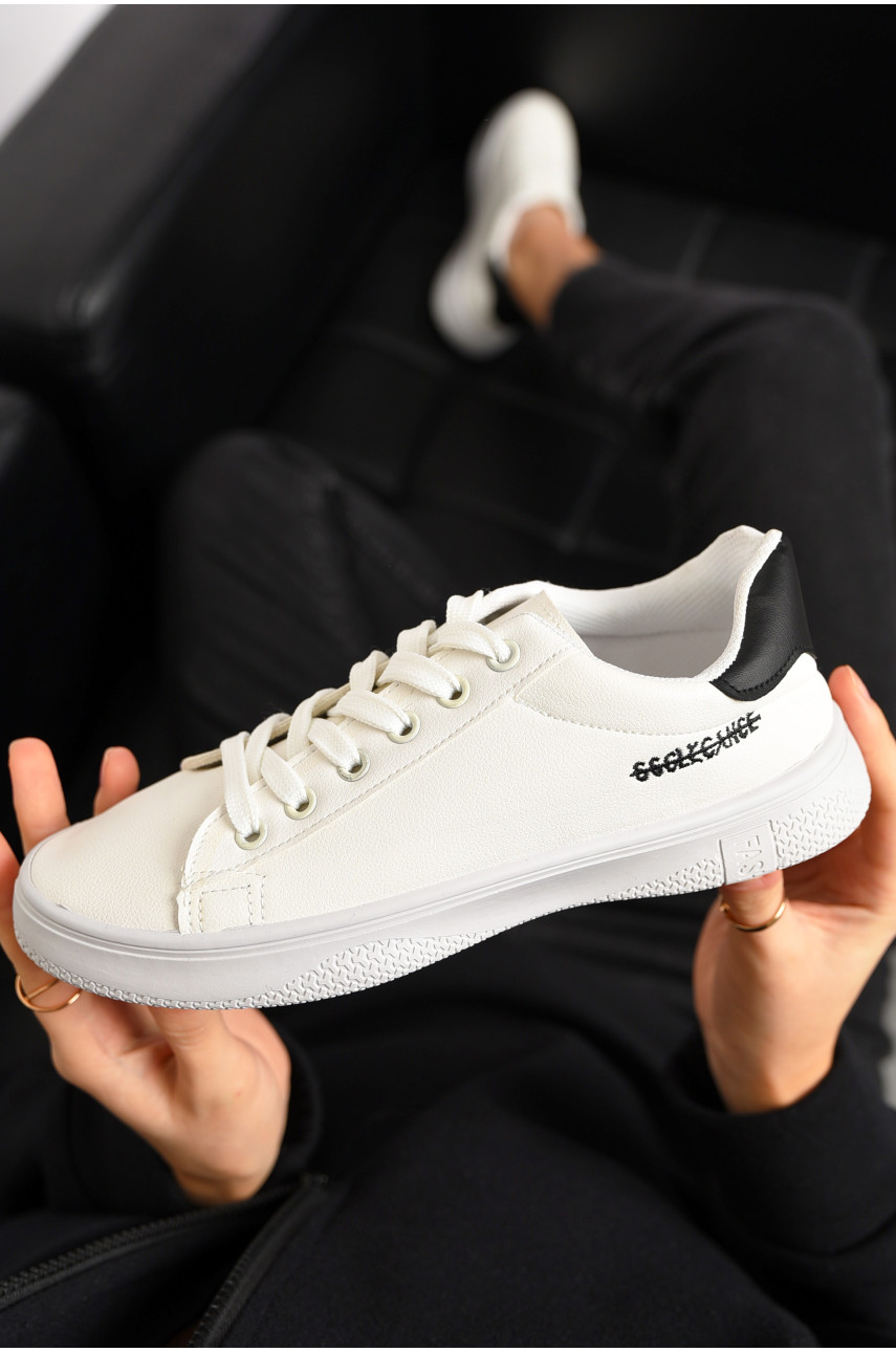 Мокасины женские белого цвета на шнуровке 528-32 198838