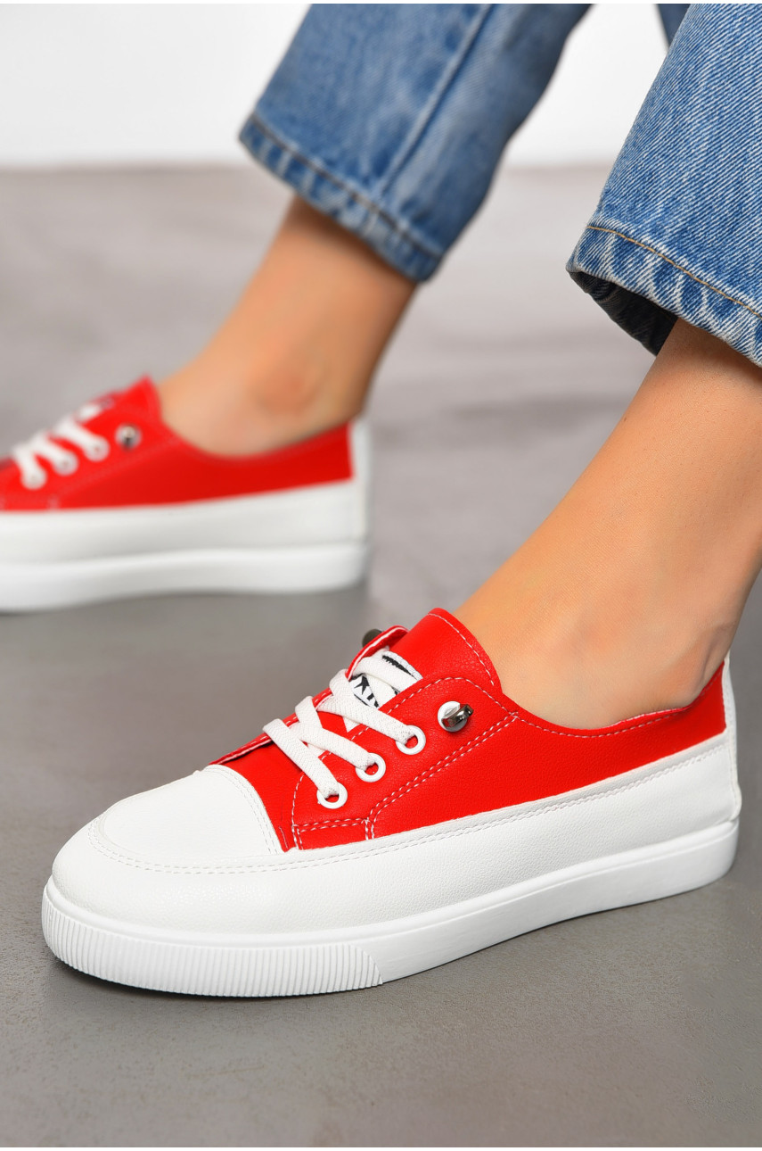 Мокасины женские красного цвета 517-19 198841