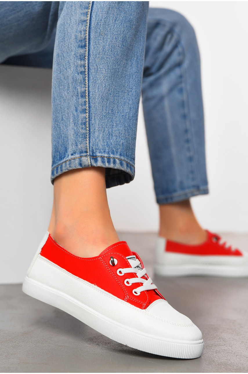 Мокасины женские красного цвета 517-19 198841