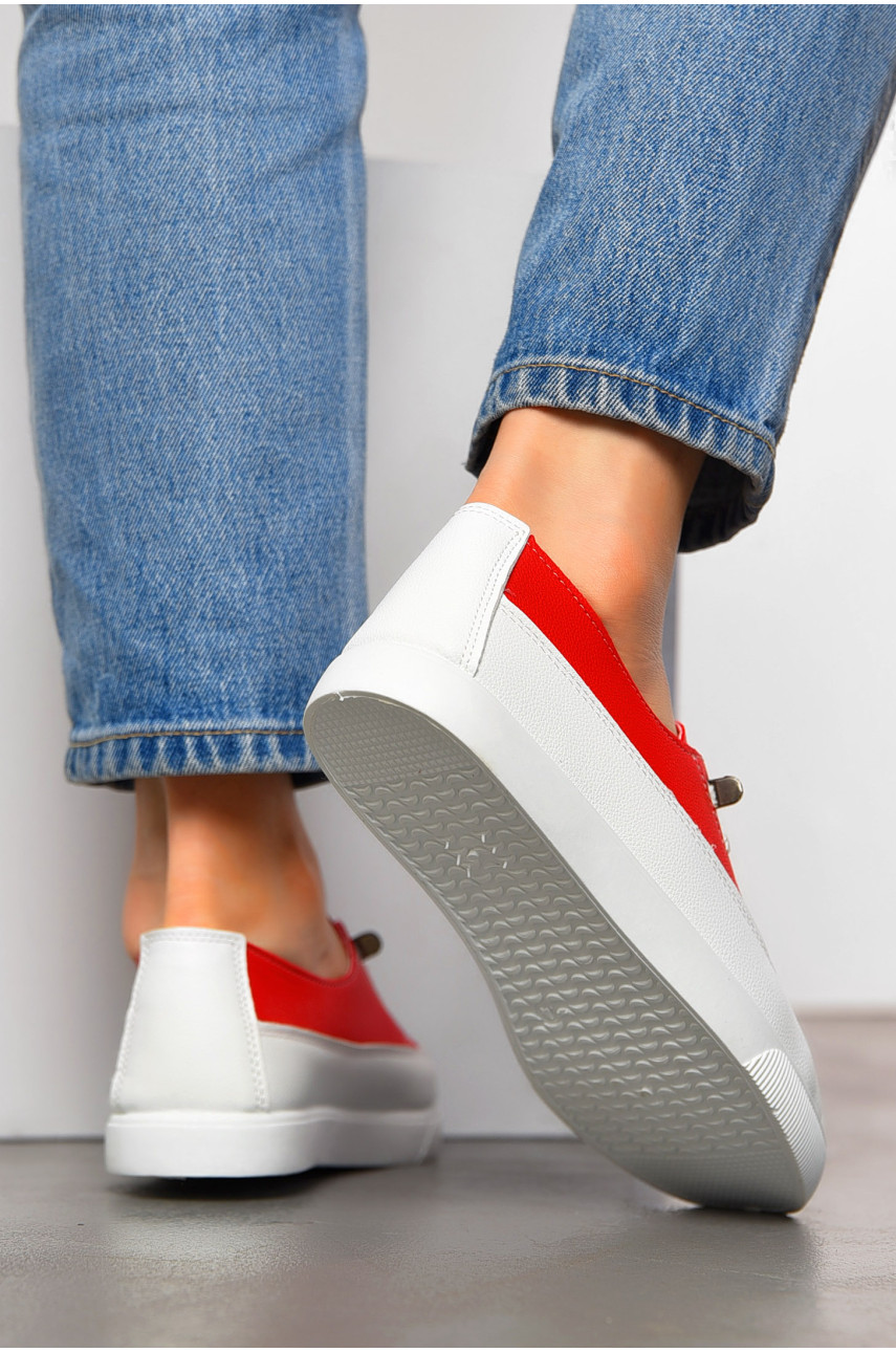 Мокасины женские красного цвета 517-19 198841