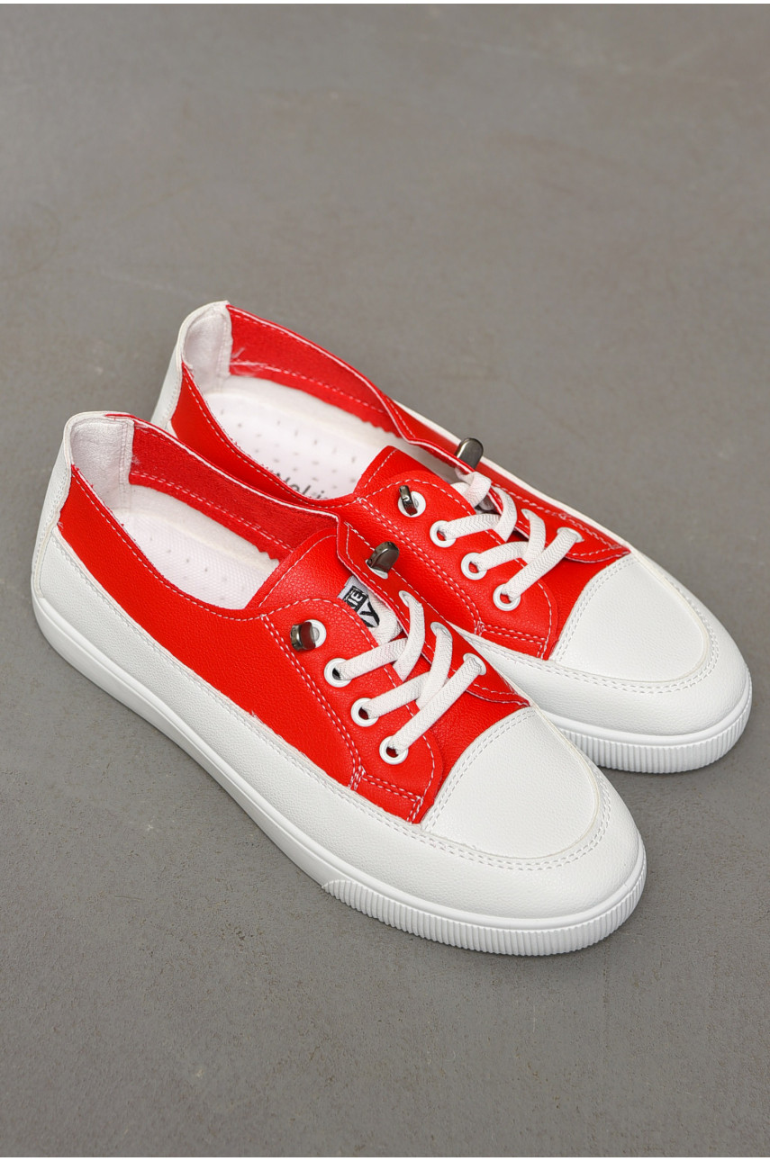 Мокасины женские красного цвета 517-19 198841