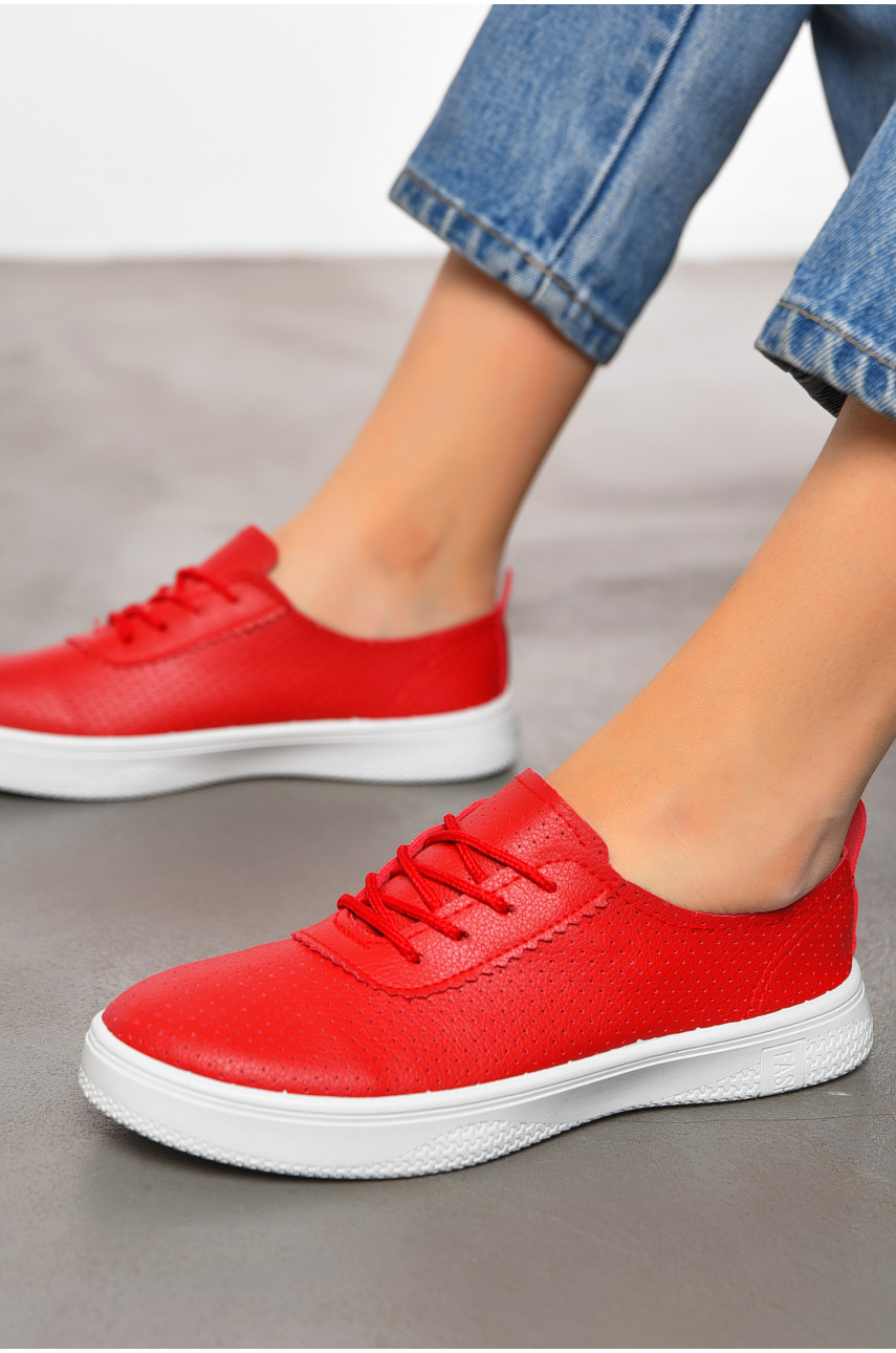 Мокасины женские красного цвета 527-25 198842