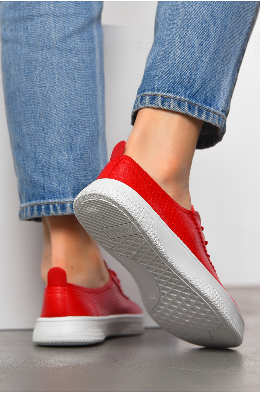 Мокасины женские красного цвета 527-25 198842