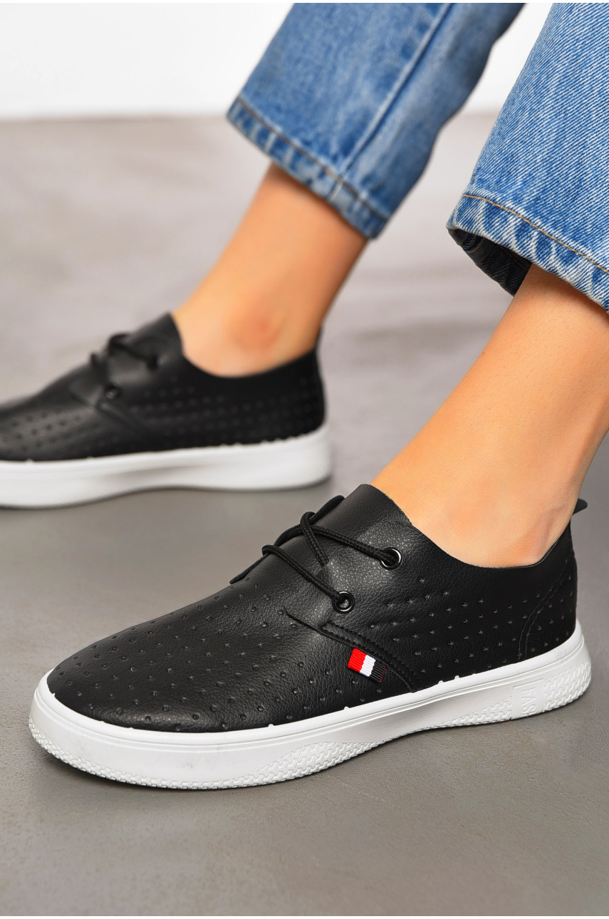 Мокасины женские черного цвета 527-22 198845